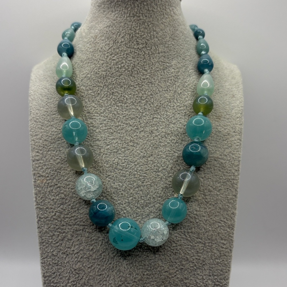 Monet Sea Green Beaded Necklace